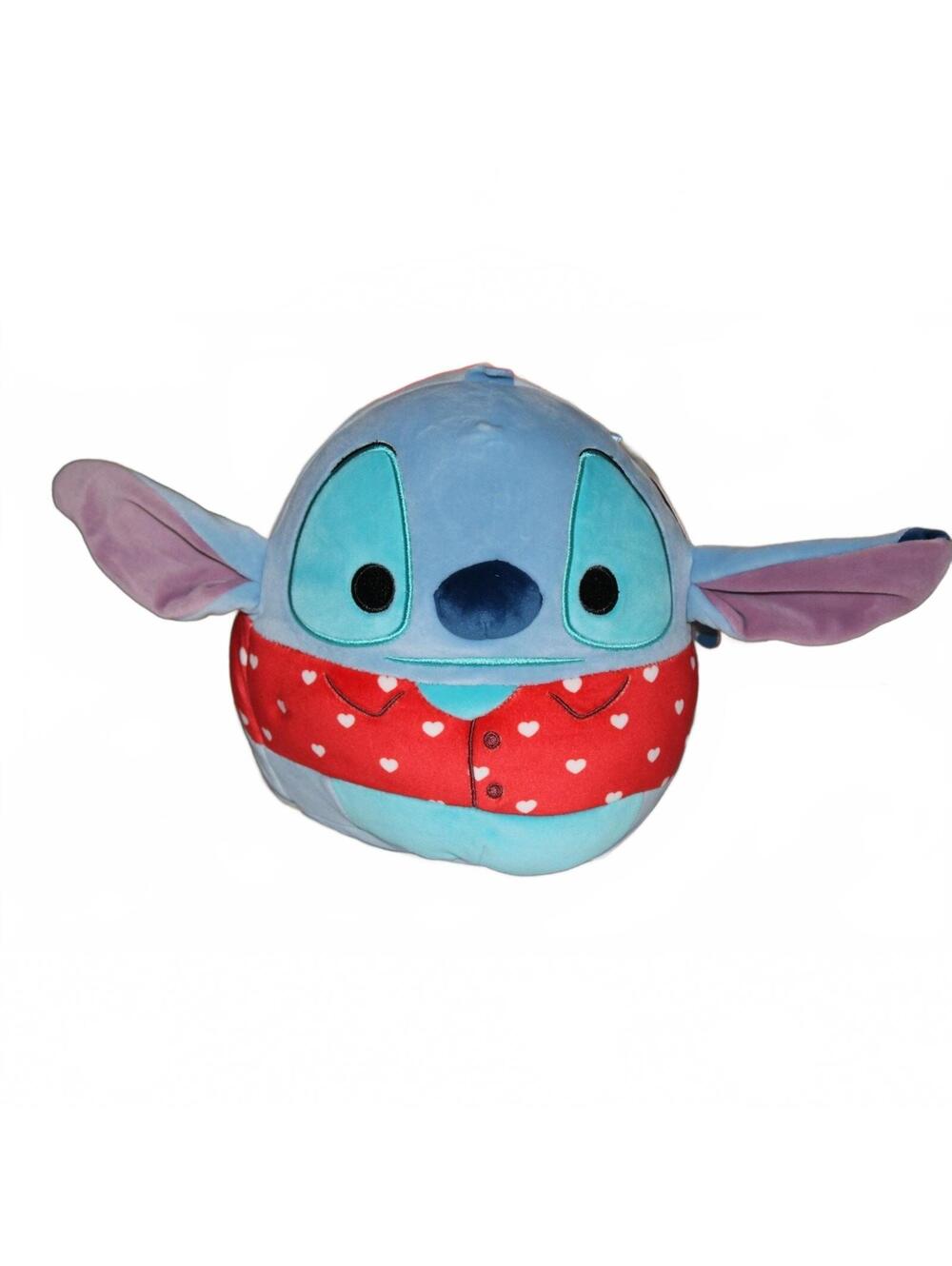 New Disney Squishmallows Stitch 8" Plush Toy Valentine Edition Red Heart Shirt